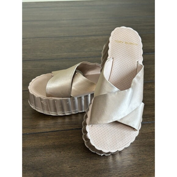 Tory Burch Metallic Platform Sandals - Picture 6 of 10